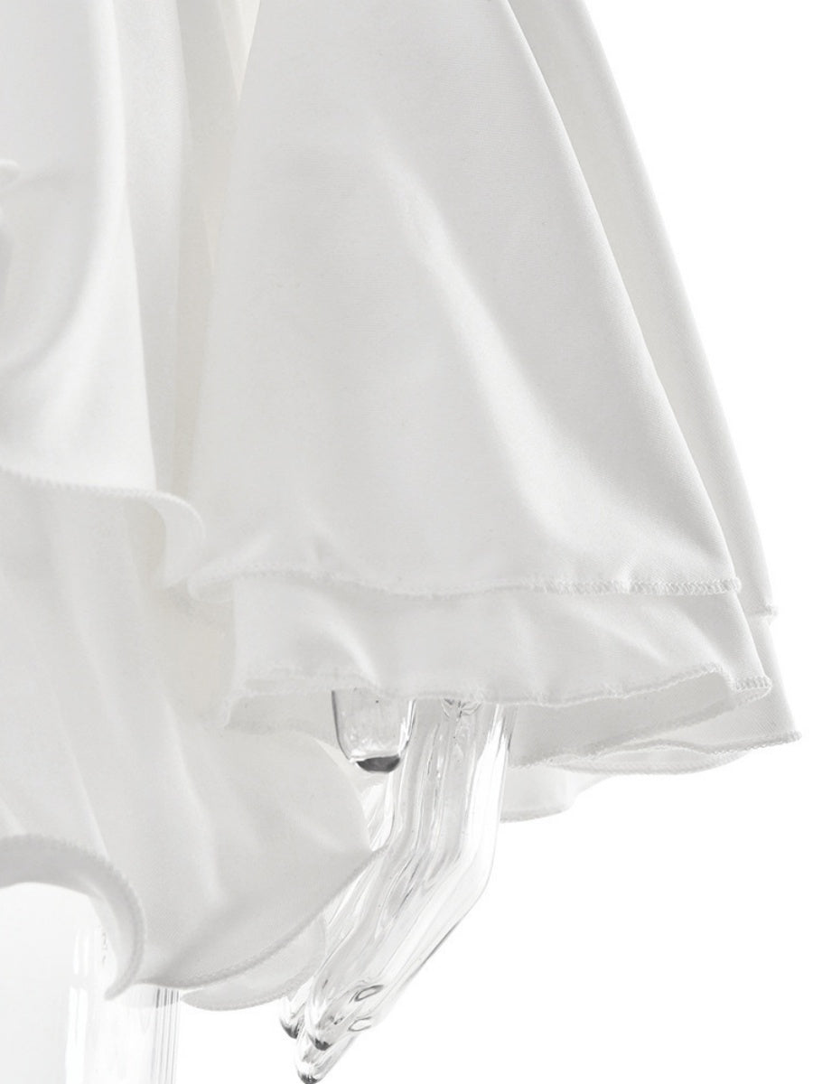 V-neck Long Sleeve Ruffle Mini&Short Dresses