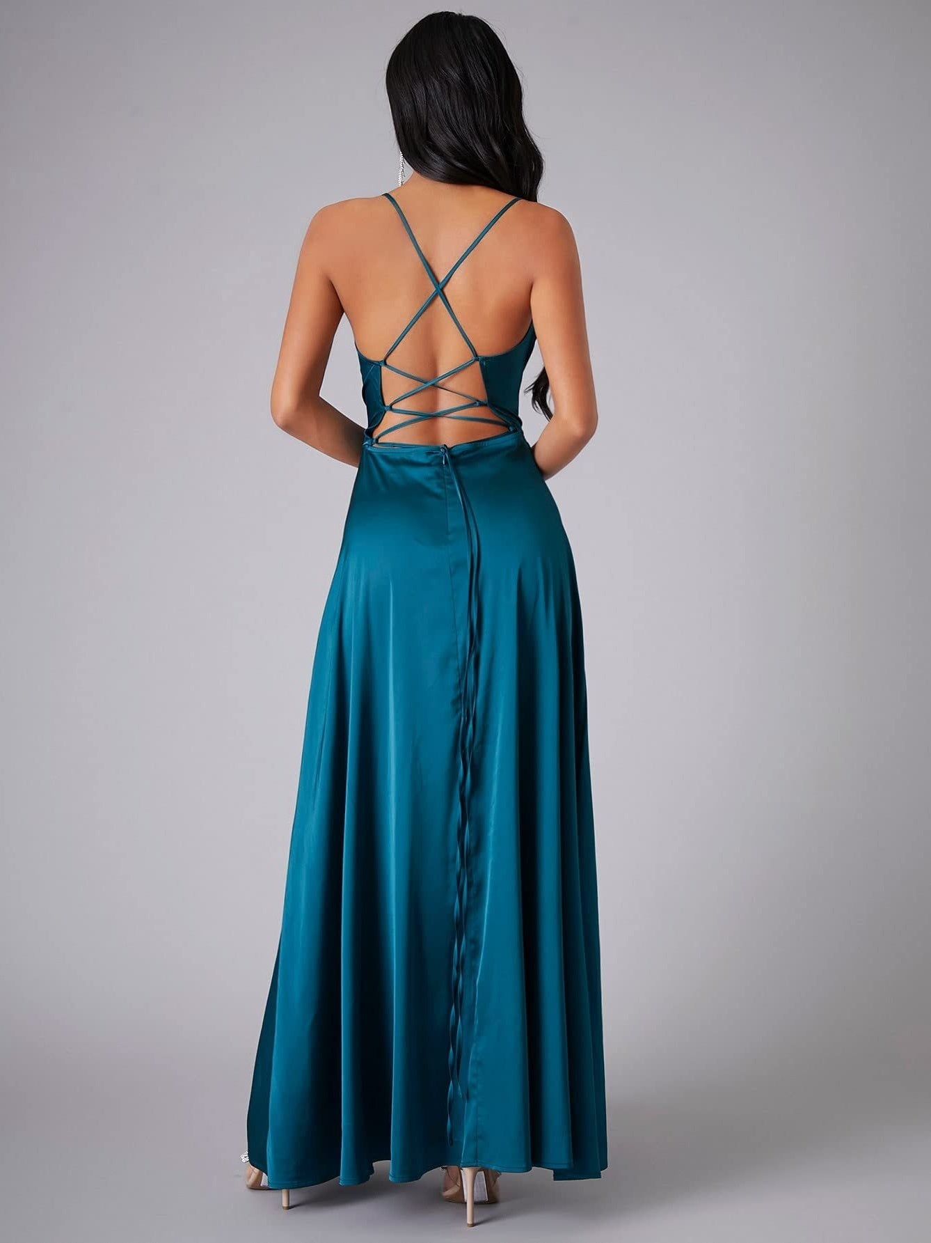 Slimming, Figure-hugging Backless Halter-neck Long Dress