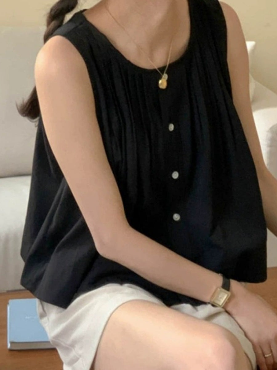 Ruffled Sleeveless Vest