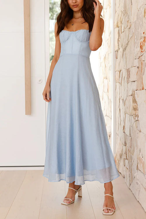 Backless Lace-up Flowy Maxi Cami Dress
