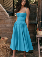 Camisoles Big Swing Solid Color Midi Dresses