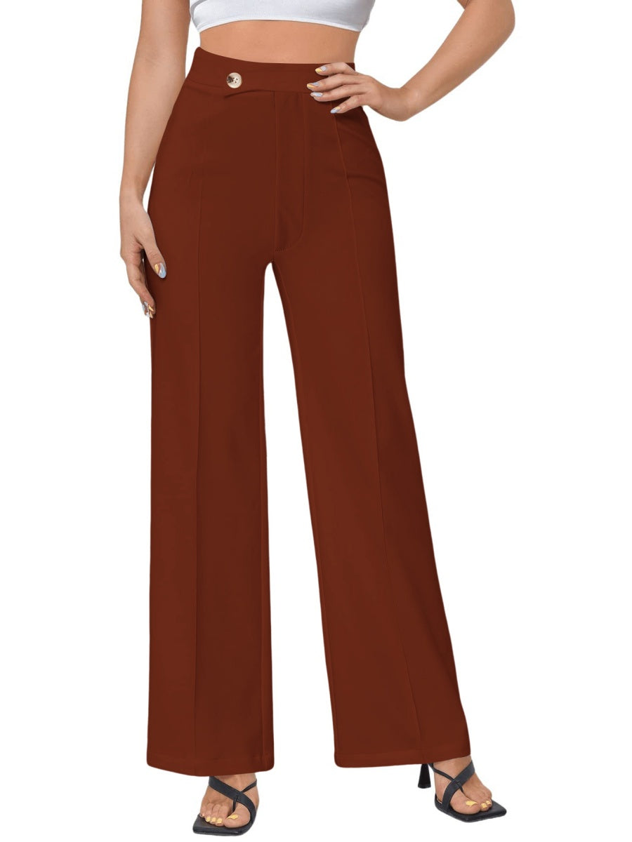 Mildly Spicy High Waist Buttons Wide-leg Pants Pants
