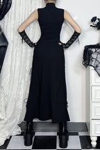 Metal Strap Sheer Gothic Dress
