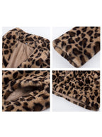 Faux Fur Coats Leopard Long Sleeves Leopard Print Oversized Eco-friendly Fur Coat
