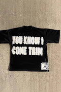 Street Pullover Letter Patch Loose Crew T-shirt