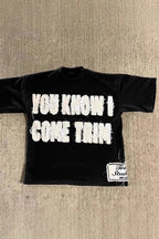 Street Pullover Letter Patch Loose Crew T-shirt