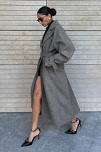 Long Belted Relaxed Overcoat