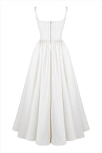 | Wide Strap Corset Maxi Dress, White