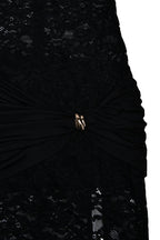 Sleeveless Lace High Slit Maxi Dress
