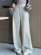 Light Washed High Waist Mopping Boyfriend Jeans