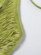 Tassel V-neck Halter Hip-hugging Mini&Short Dresses