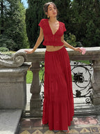 Silk Chiffon Cardigan T-shirt Loose See-through Long Dress With Tie