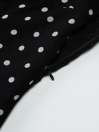 Polka Dot Print Fitted Waist Strapless Halter Neck Short Dress
