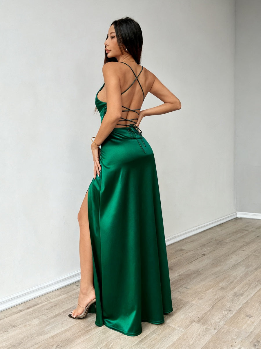 Camisoles Satin Slit Maxi Dresses