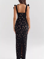 Aira's Slit Tie Shoulder Maxi Dress