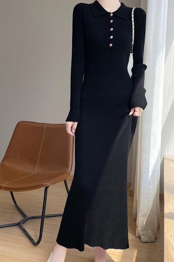 Collared Maxi Sweater Dress
