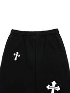 Hip Pop Cross Print Bound Feet Sweatpants