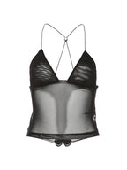 Mesh Butterfly Embroidery Backless Halter Vest