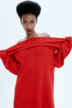 Joliana - Off-Shoulder Layered Knitted Top