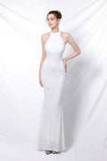 Sequin Halter Mermaid Maxi Dress