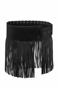 Fashionable Punk Leather Tassel Wide Belt