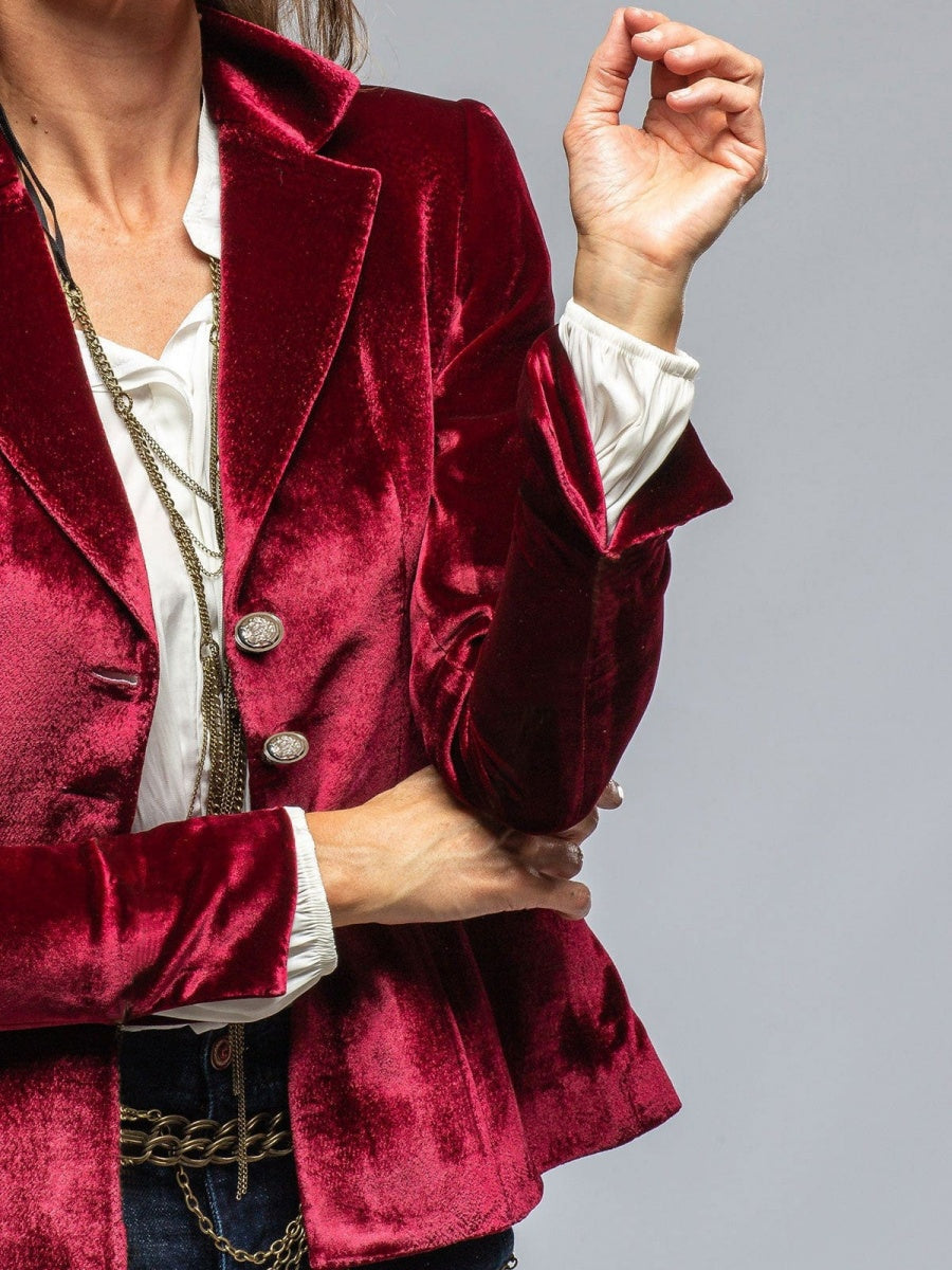 Velvet Blazer-Style Outerwear Top