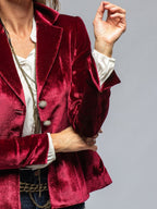 Velvet Blazer-Style Outerwear Top