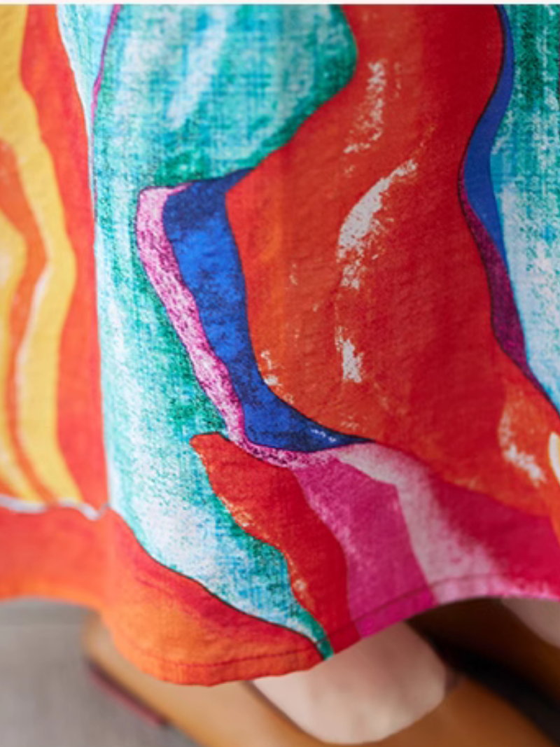 Breezy Bliss Summer Colorful Smock Dress