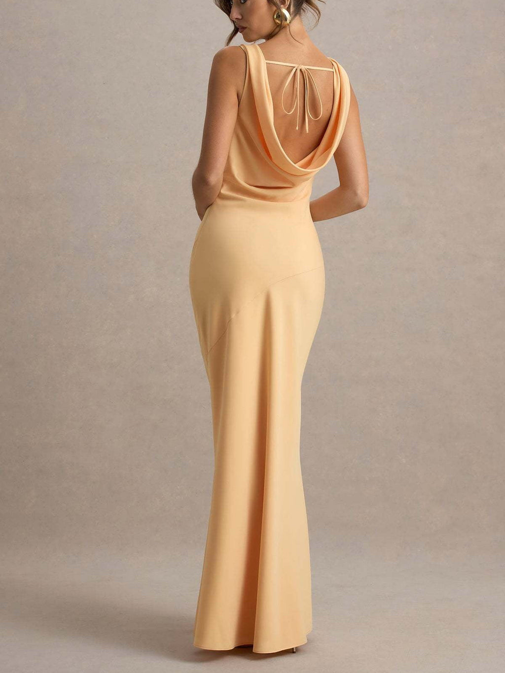 Satin Fitted Bodycon Fishtail Backless Sexy Zipper Maxi Dresses