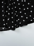 Polka Dot Print Fitted Waist Strapless Halter Neck Short Dress
