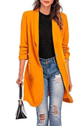 3/4 Sleeve Ruched One Button Midi Cardigan