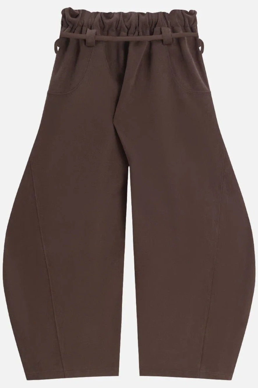 Tie Waist Relaxed Wide Leg Long Pants