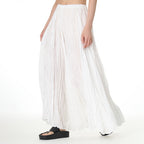 Unique Fold Solid Color Long Skirt