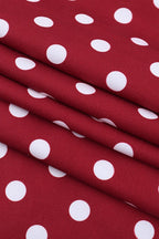 Polka Dot V-Neck Wide Strap Fit and Flare Midi Dress