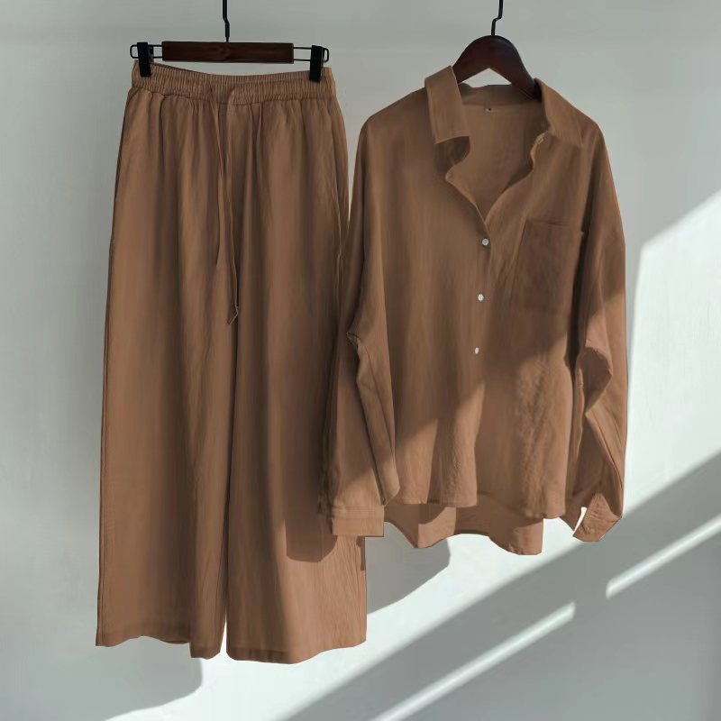 Casual  Loose Wide Legs Two-Pieces Set