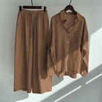 Casual  Loose Wide Legs Two-Pieces Set