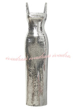 Eye Catching Sequin Cutout Waist Wide Strap Bacakless Maxi Dress