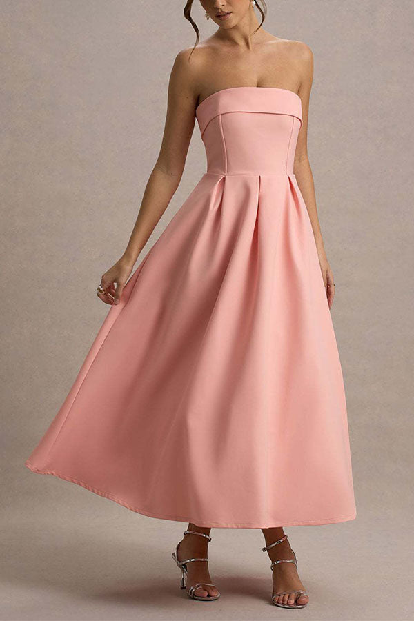 Celine Strapless Midi Dress