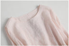 Round Neck Embroidered 3/4 Sleeve Tie Dress
