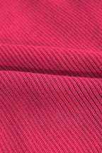 Rib Knit Polo Collar Button Front Flared Cuff Maxi Dress