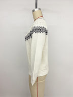 Fair Isle Knitted Jumper High Neck Long Sleeve Pullover For Women 2026