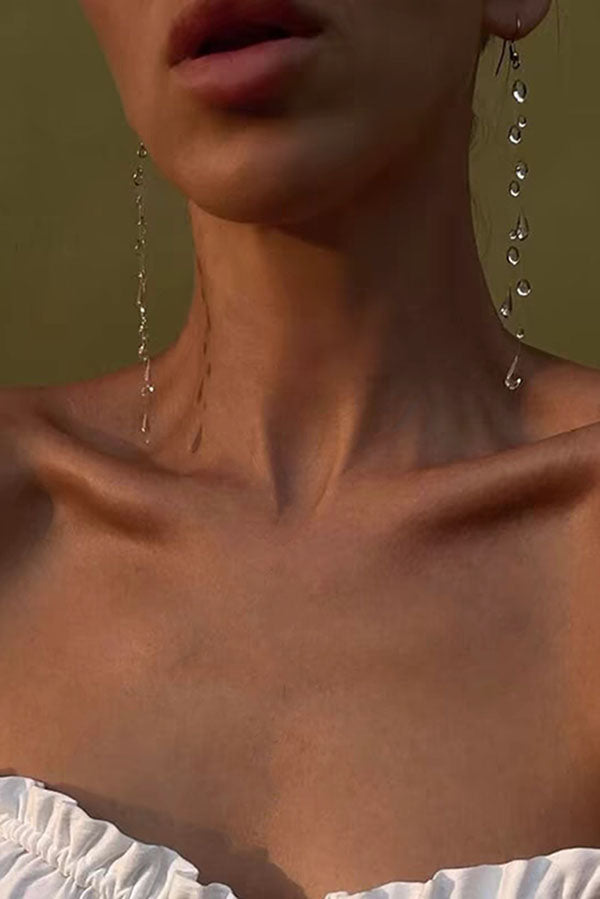 Clear Crystal Dewdrop Earrings