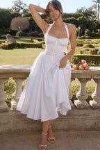 Adabella Cotton Halter Midi Sundress