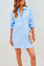 Classic Drop Shoulder Long Sleeves Oversized Blouse Shirt