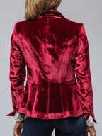 Velvet Blazer-Style Outerwear Top