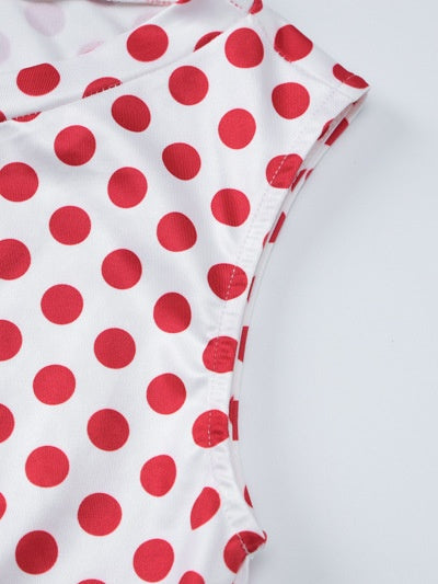 Polka Dot Top And Bodycon Skirt Two-piece Set