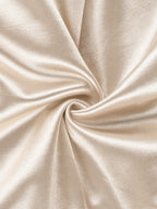 Champagne-colored Satin Belted V-neck Tank Top