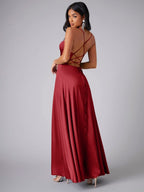 Slimming, Figure-hugging Backless Halter-neck Long Dress