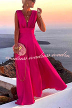Novel Romance V Neck Maxi Party Dress