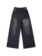 Cross Hot Diamond Blue Wash Baggy Boyfriend Jeans